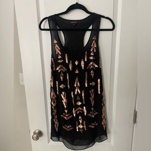 Nameless Black Racerback Gold Sequin Dress